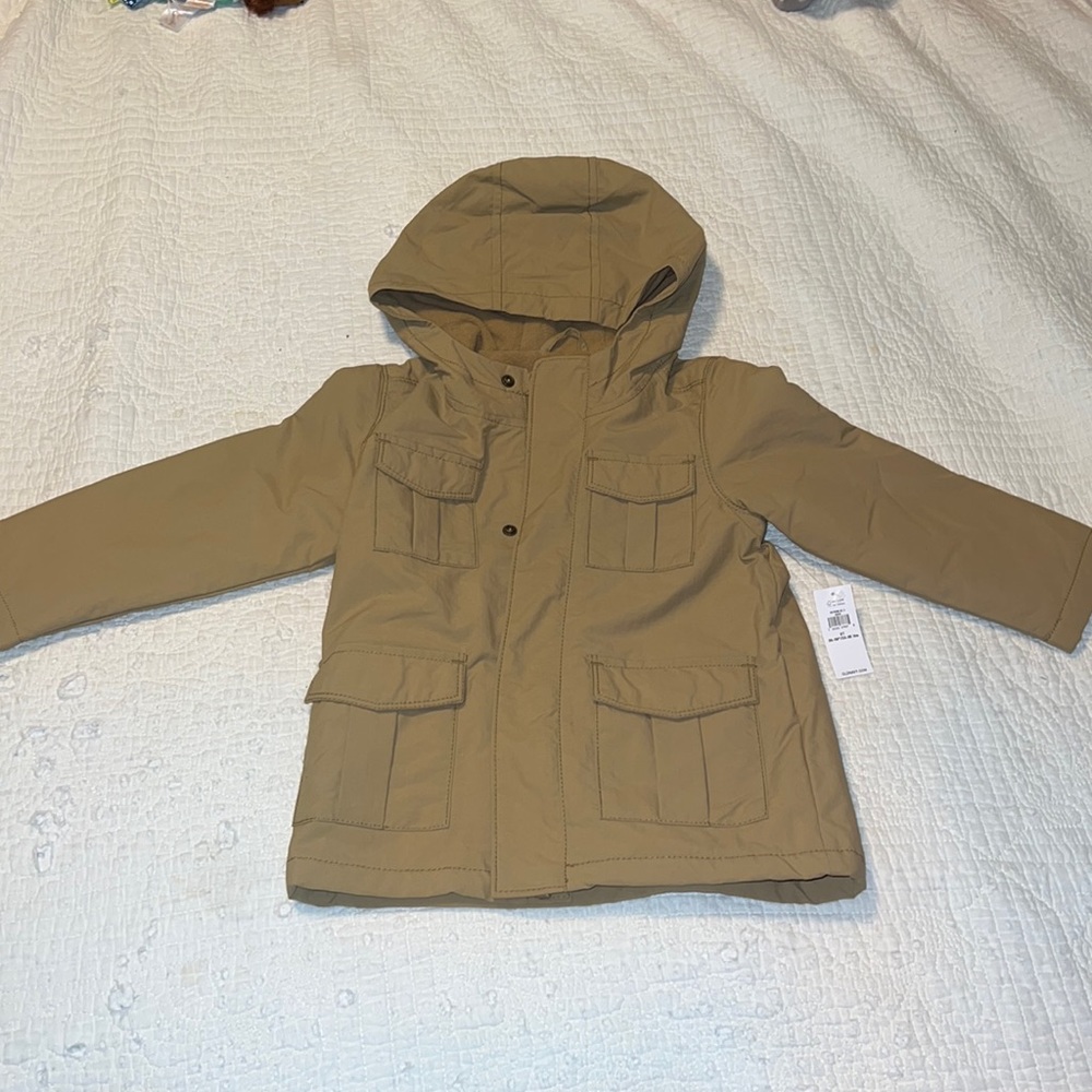 Tan hooded utility jacket